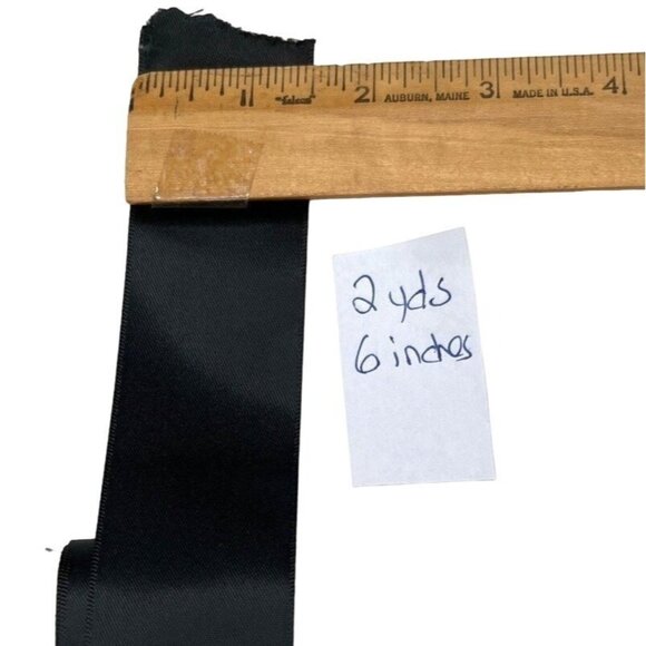 Black Satin Ribbon 2 Yards 6 Inches Long Crafting & Sewing Supply A251 - Picture 1 of 3